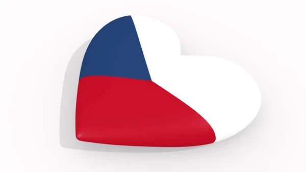 Καρδιά Χρώματα Και Σύμβολα Της Τσεχικής Δημοκρατίας Άσπρο Φόντο Rendering — Φωτογραφία Αρχείου