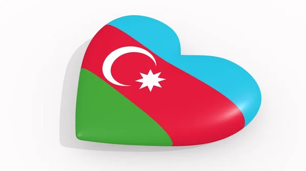 色や白い背景 レンダリングのアゼルバイジャンのシンボルの心 — ストック写真