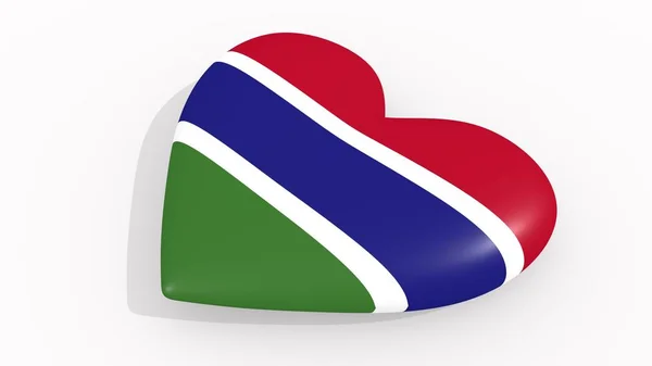 Hjärtat Färger Och Symboler Gambia Vit Bakgrund Loop Rendering — Stockfoto