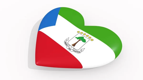 Heart Colors Symbols Equatorial Guinea White Background Loop Rendering — Stock Photo, Image