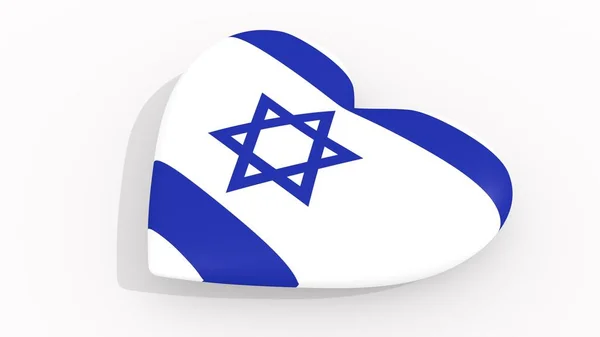 Szív Színeket Szimbólumokat Izrael Fehér Háttér Hurok Leképezés — Stock Fotó