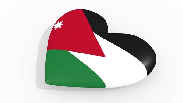 Corazón Colores Símbolos Jordania Sobre Fondo Blanco Bucle Representación — Foto de Stock