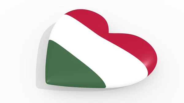 Heart Colors Symbols Hungary White Background Loop Rendering — Stock Photo, Image