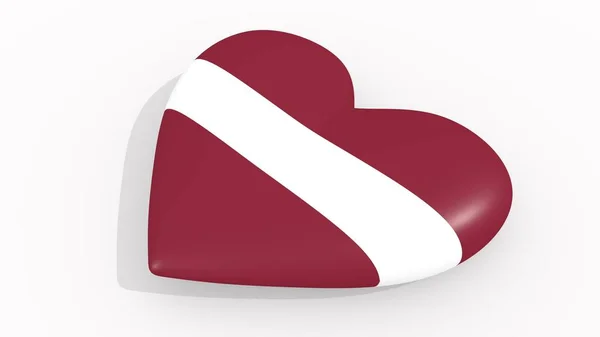 Καρδιά Χρώματα Και Σύμβολα Της Λετονίας Άσπρο Φόντο Rendering Βρόχο — Φωτογραφία Αρχείου