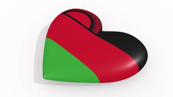 Καρδιά Χρώματα Και Σύμβολα Του Μαλάουι Άσπρο Φόντο Rendering Βρόχο — Φωτογραφία Αρχείου