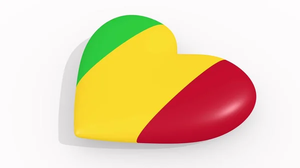 Καρδιά Χρώματα Και Σύμβολα Του Μάλι Άσπρο Φόντο Rendering Βρόχο — Φωτογραφία Αρχείου
