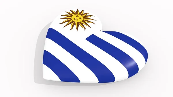 Kalp Renkleri Sembolleri Render Uruguay — Stok fotoğraf