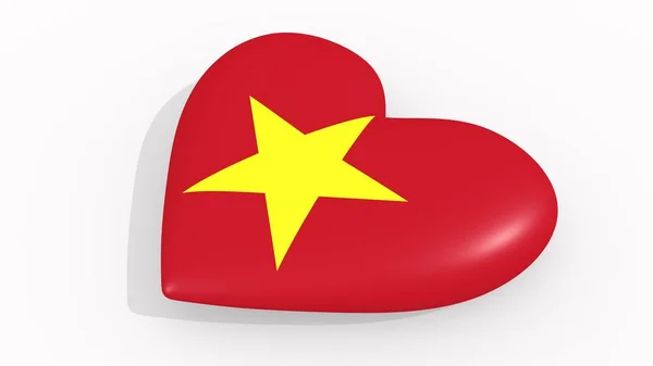 越南三维渲染的颜色和符号的心 — 图库照片