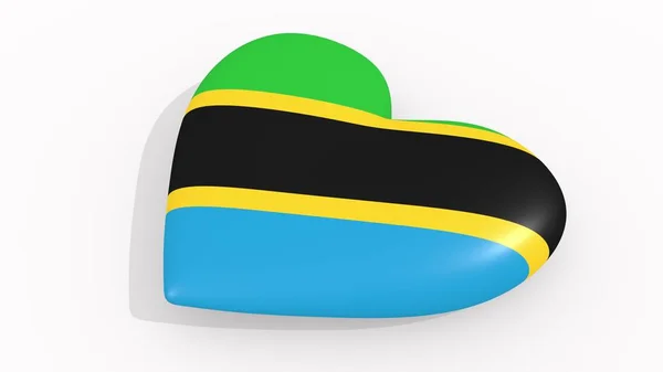 Καρδιά Χρώματα Και Σύμβολα Της Τανζανίας Rendering — Φωτογραφία Αρχείου