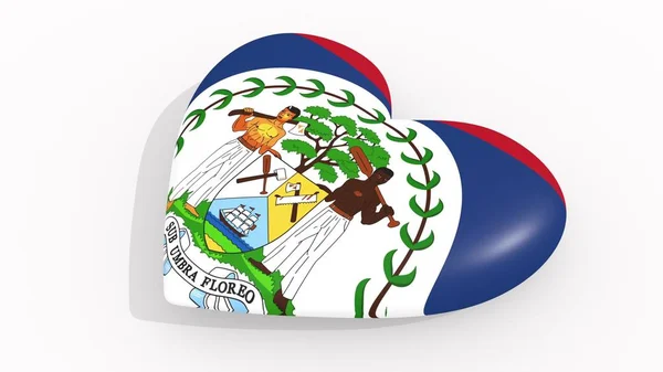 Coração Cores Símbolos Belize Sobre Fundo Branco Loop Renderização — Fotografia de Stock