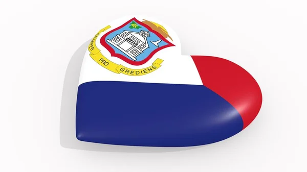 Serce Kolory Symbole Sint Maarten Białym Tle Pętli Renderowania — Zdjęcie stockowe