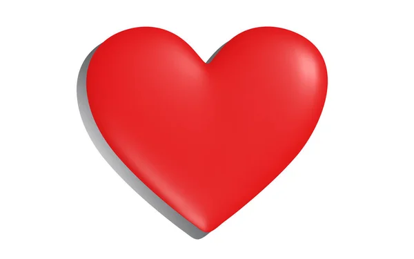 Κόκκινη Καρδιά Πάνω Μια Λευκή Επιφάνεια Ρίχνει Μια Σκιά Διάνυσμα — Διανυσματικό Αρχείο
