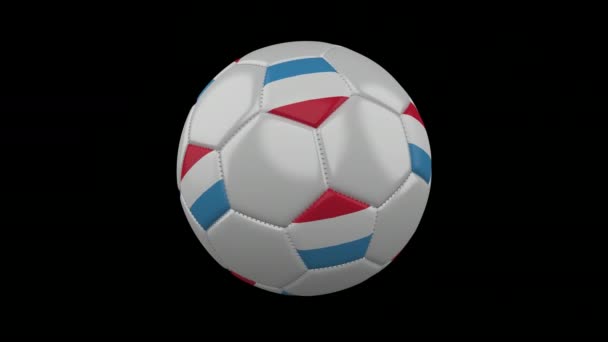 Soccer ball with flag Luxembourg,loop alpha — Stock Video