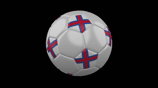 Fotboll Med Flaggan För Färöarna Färger Roterar Rendering — Stockfoto