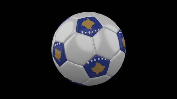 Voetbal Met Vlag Van Kosovo Kleuren Rendering — Stockfoto