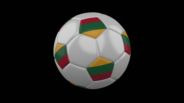 Piłka Nożna Banderą Litwy Kolory Renderowania — Zdjęcie stockowe