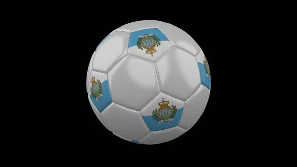 Bola Sepak Bola Dengan Bendera Republik San Marino Warna Rendering — Stok Foto