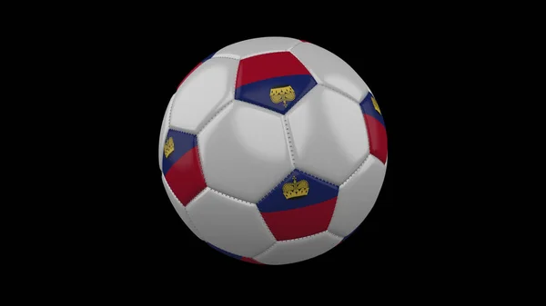 Ballon Football Avec Drapeau Des Couleurs Liechtenstein Rendu — Photo