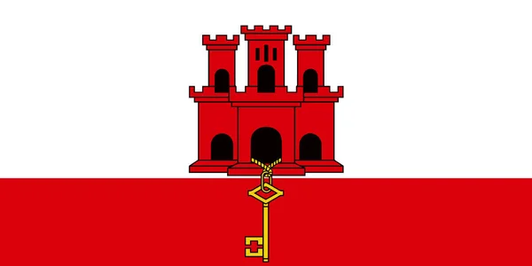 Flaggan Gibraltar Officiella Kurs Och Färger Vektor — Stock vektor