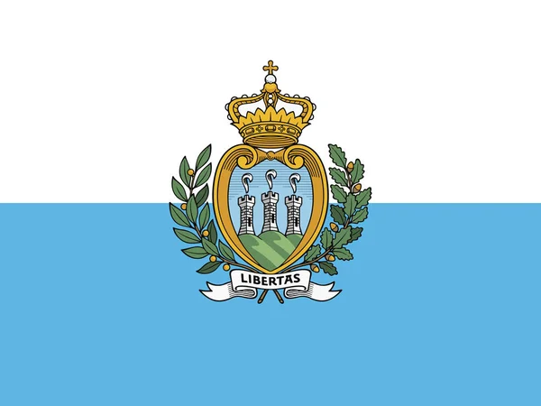 Flaga Republiki San Marino Oficjalnej Stopy Kolory Wektor — Wektor stockowy