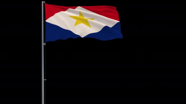 Vlag van Saba op transparante achtergrond, 4 k prores 4444 beeldmateriaal met alpha — Stockvideo