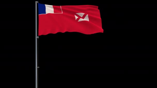 Bandera de Wallis y Futuna sobre fondo transparente, 4k prores 4444 con alfa — Vídeos de Stock