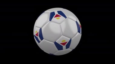 Flag Saint Martin ile futbol topu, Alfa ile 4k, döngü