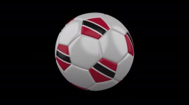 Bayrak ile futbol topu Trinidad ve Tobago, 4k Alfa, döngü