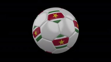 Bayrak Surinam ile futbol topu, Alfa ile 4k, döngü