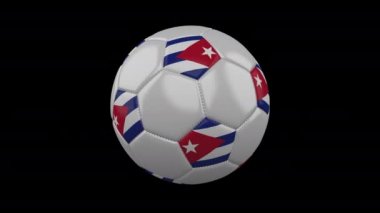 Bayrağı Küba ile futbol topu, Alfa ile 4k, döngü
