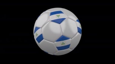Flag Nikaragua ile futbol topu, Alfa ile 4k, döngü