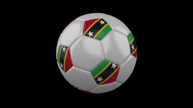 Bayrağı ile futbol topu Saint Kitts ve Nevis, 4k alfa ile, döngü