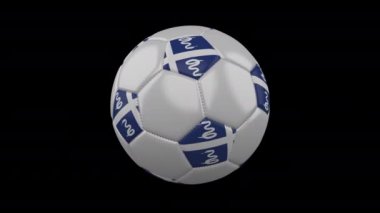 Flag ile futbol topu Martinique, Alfa ile 4k, döngü