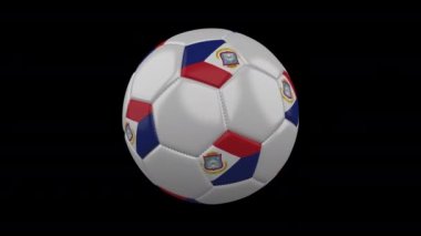 Flag ile futbol topu Sint Maarten, Alfa ile 4k, döngü