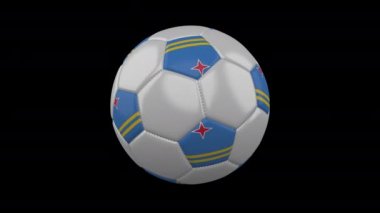 Flag Aruba ile futbol topu, Alfa ile 4k, döngü