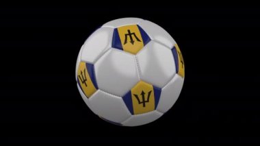 Flag Barbados ile futbol topu, Alfa ile 4k, döngü