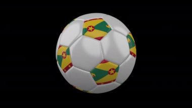 Flag Grenada ile futbol topu, Alfa ile 4k, döngü
