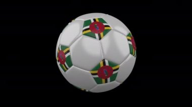 Flag Dominica ile futbol topu, Alfa ile 4k, döngü
