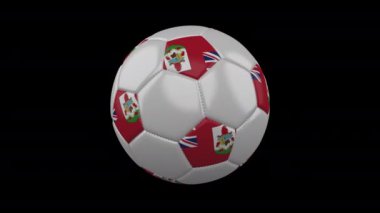 Bayrağı Bermuda ile futbol topu, Alfa ile 4k, döngü