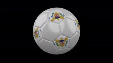 Bayrak ile futbol topu ABD Virgin Adaları, Alfa ile 4k, döngü