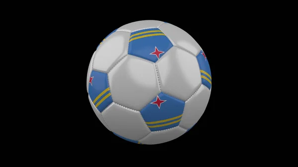 Μπάλα ποδοσφαίρου με σημαία Αρούμπα, 3d rendering — Φωτογραφία Αρχείου