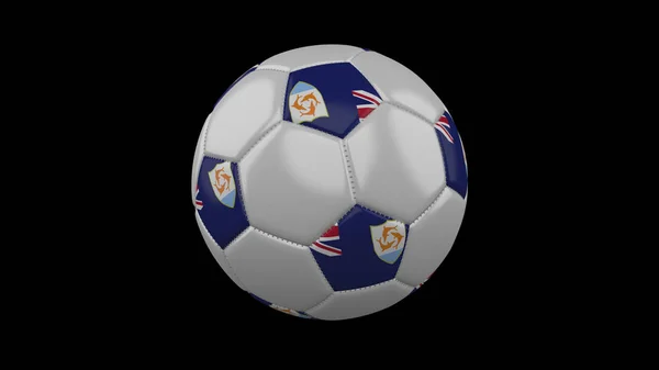 ฟุตบอลกับธง แองกวิลลา, 3D rendering — ภาพถ่ายสต็อก