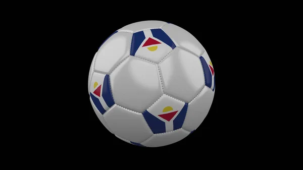 Fotbalový míč s vlajkou Svatý Martin, vykreslování 3d objektů — Stock fotografie