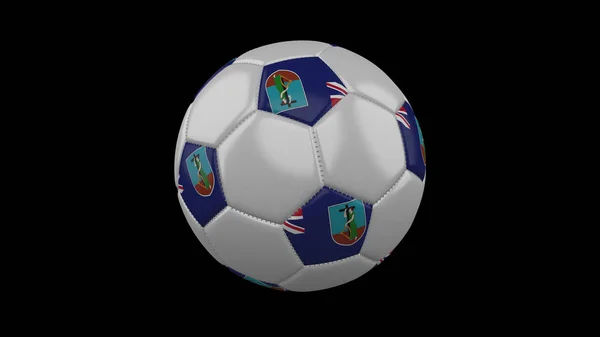 ฟุตบอลกับธง Montserrat, 3d rendering — ภาพถ่ายสต็อก