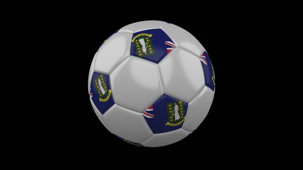 Balón de fútbol con bandera Islas Vírgenes Británicas, representación 3d — Foto de Stock