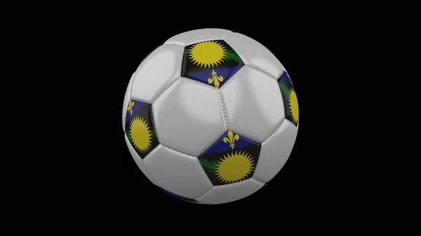 Fotboll med flaggan Guadeloupe, 3d-rendering — Stockfoto