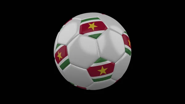 Fotboll med flagga Surinam, 3d-rendering — Stockfoto