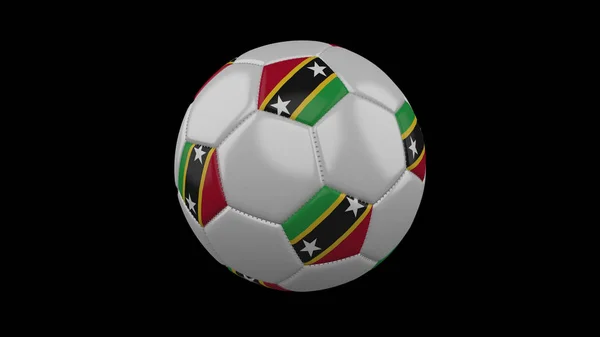 Fußball mit Flagge Saint Kitts und Nevis, 3D-Darstellung — Stockfoto