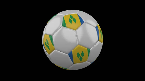 Fotbalový míč s vlajkou Svatý Vincenc a Grenadiny, 3d rende — Stock fotografie
