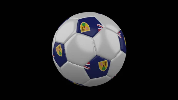 Pallone da calcio con bandiera Turchi e Caicos, rendering 3d — Foto Stock